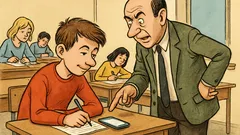 Vic: Učenik na satu piše status