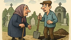 Vic: Stara Keka na groblju sretne grobara