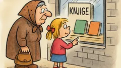 Vic: Stoje baka i unuka pred izlogom knjižare