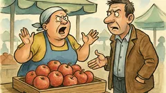 Vic: Prodavačica viče “Černobilske jabuke!”