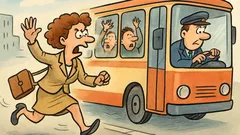 Vic: Trči žena za autobusom, maše i viče