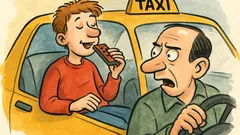 Vic: Momak u taksiju jede čokoladu